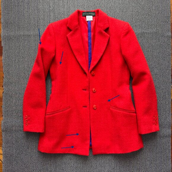 Wool Alpaca Blend Blazer Harvé Benard Red Jacket - Picture 15 of 17